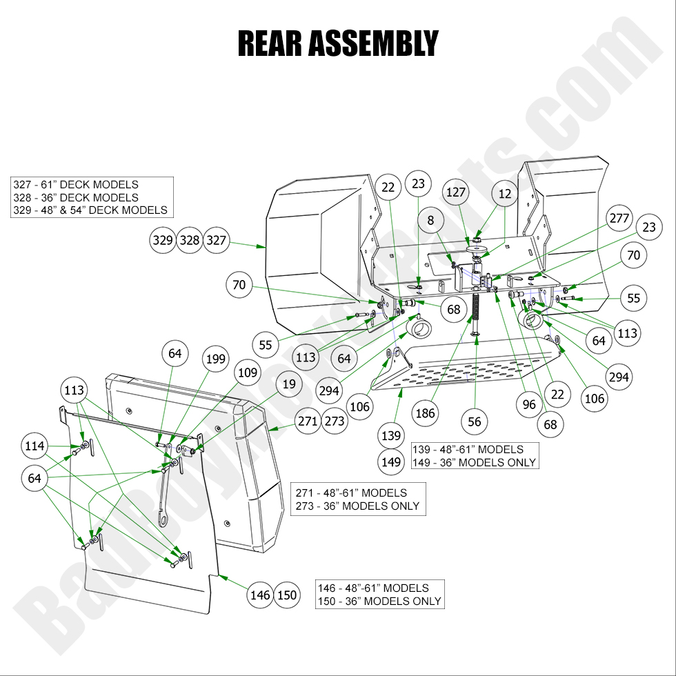 2896 - Bad Boy Mower Parts Lookup > 2022 > Revolt > Rear Assembly